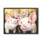 Stupell Industries Baby Pigs Animal Yellow Watercolor Painting Framed Wall Art